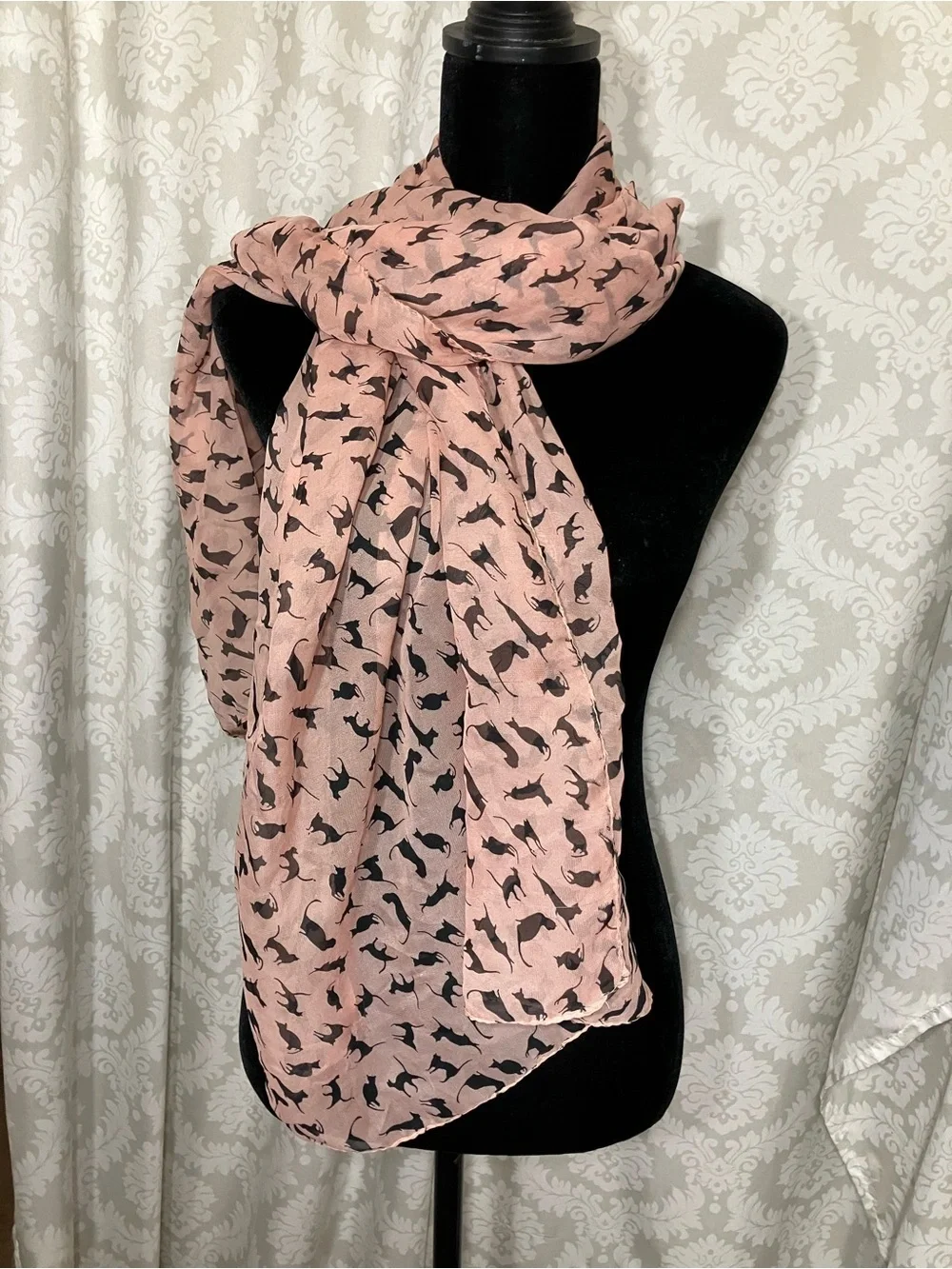 Chiffon Black Cat Scarf